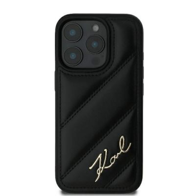 3. Karl Lagerfeld Quilted Signature Hülle für iPhone 16 Pro – Schwarz