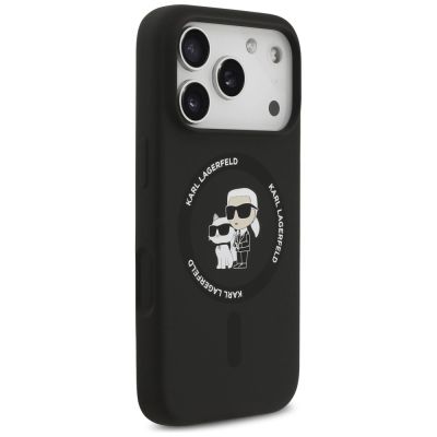 4. Karl Lagerfeld Silikon Karl&Choupette Ring MagSafe Case für iPhone 17 Pro Max - Schwarz