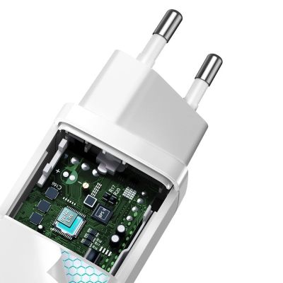 8. Baseus GaN2 Lite Fast 65W USB / USB Type C Quick Charge 3.0 Power Delivery (Galliumnitrid) weiß (CCGAN2L-B02)