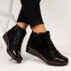 7. Damen-Lederboots mit Warmfutter und Print, schwarz, Filippo