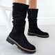 4. Damenstiefel, gefüttert, gerafft, schwarz M.Daszyński SA259-3