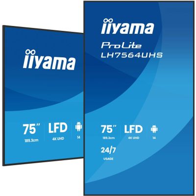 Flachbildfernseher iiyama LH7564UHS-B1AG 75 Zoll LCD UHD - 190,5 cm