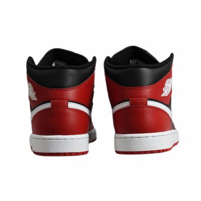 8. Air Jordan 1 Mid Herren-Basketballschuh Schwarz/Gym Red/Weiß - DQ8426-061