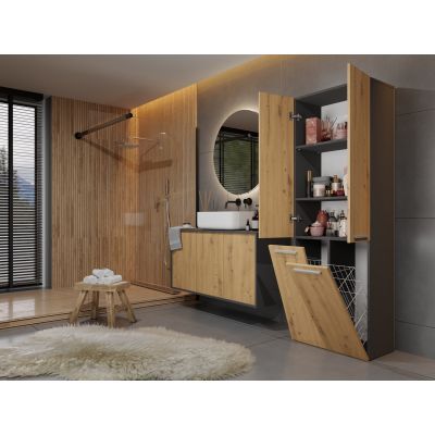 5. Badezimmer-Säule NEL ANT/ART 2 Körbe lange Türset