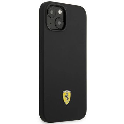 4. Ferrari FEHCP14SSIBBK iPhone 14 6.1" schwarz/schwarz Hardcase Silikon-Metall-Logo