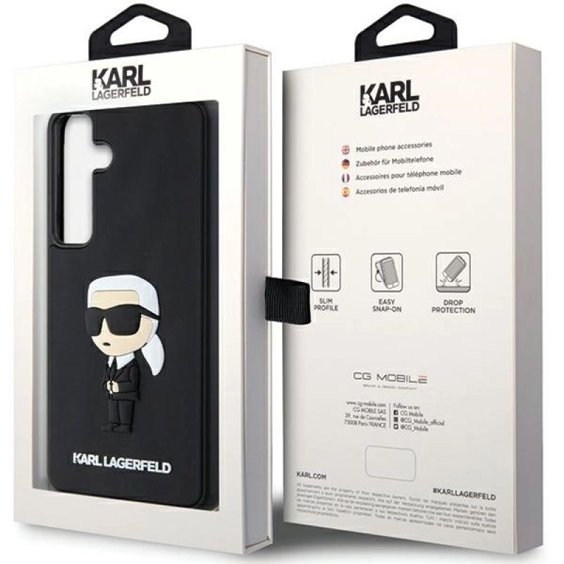 8. Karl Lagerfeld 3D Rubber Ikonik Hülle für Samsung Galaxy S24+ – schwarz