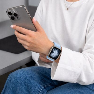 5. Tech-Protect NylonLoop Armband für Apple Watch 44 / 45 / 46 / 49 mm – Hellblau