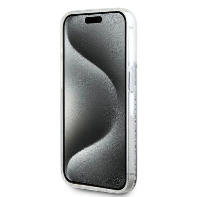 5. Karl Lagerfeld Liquid Glitter Choupette Head MagSafe-Hülle für iPhone 15 Pro Max – transparent