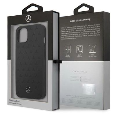 8. Mercedes Lederhülle mit Sternenmuster für iPhone 13 mini – Schwarz