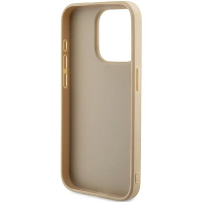 7. Guess Saffiano Iridescent Script Hülle für iPhone 14 Pro Max – Gold