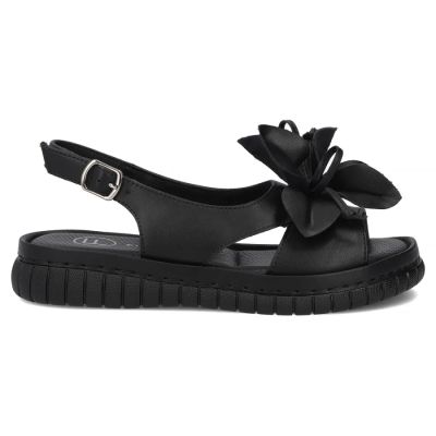 2. Schwarze Keilsandalen aus Leder für Damen, Filippo DS6965