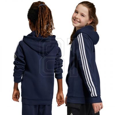 4. adidas Essentials 3-Streifen Fleece-Hoodie mit durchgehendem Reißverschluss Jr IC0600