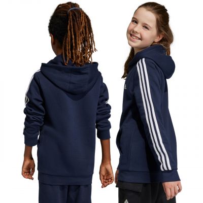 4. adidas Essentials 3-Streifen Fleece-Hoodie mit durchgehendem Reißverschluss Jr IC0600