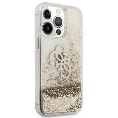 4. Guess 4G Big Liquid Glitter Case für iPhone 13 Pro Max 6,7" - Gold