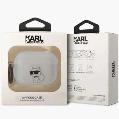 4. Karl Lagerfeld KLAP2HNCHTCT Airpods Pro 2 Abdeckung transparent Ikonik Choupette