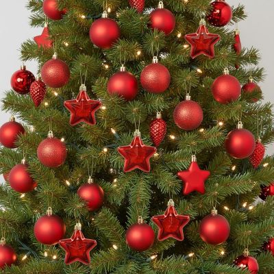 17. Dekorative Kunststoffkugeln, sicher, 40 Stück, rotes Glimmer