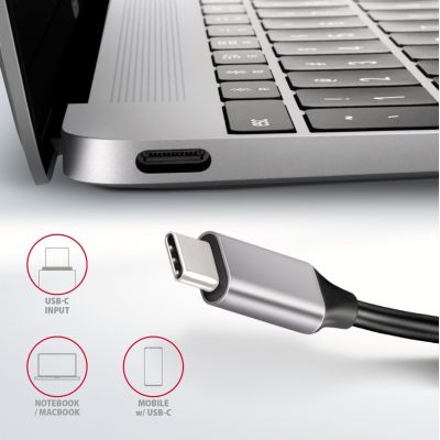 6. Axagon HMC-6H4A Kabelgebundene Dockingstation USB 3.2 Gen 1 (3.1 Gen 1) Typ-C Schwarz, Grau