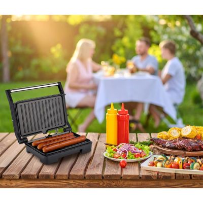 13. ELDOM KONTAKTGRILL GK110 800W SCHWARZ UND SILBER