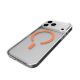 8. Puro Lite Mag TPU+PC Hülle kompatibel mit MagSafe für iPhone 17 Pro - Transparent mit orangefarbenem Ring