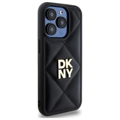 4. DKNY Quilted Stack Logo Hülle für iPhone 15 Pro – Schwarz