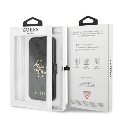 7. Guess GUBKP13X4GMGGR iPhone 13 Pro Max 6,7" grau/graues Buch 4G Big Metal Logo