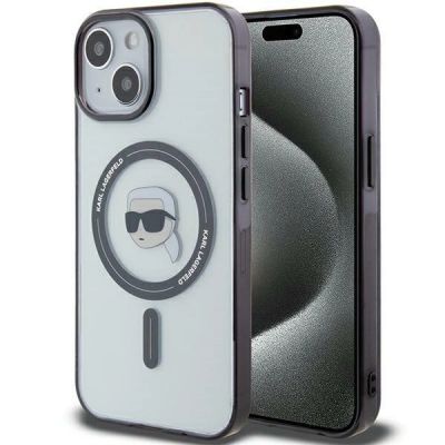 Karl Lagerfeld KLHMP15MHKHNOTK iPhone 15 Plus 6,7" transparentes Hardcase IML Karl`s Head MagSafe