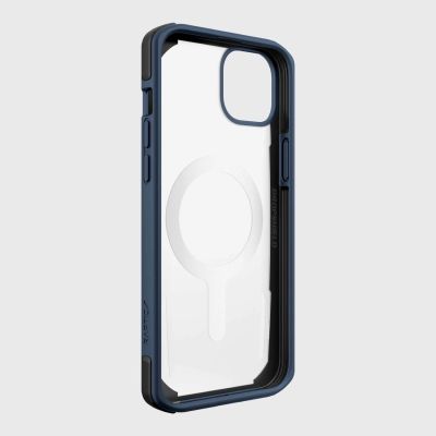 6. Raptic X-Doria Secure Case iPhone 14 mit gepanzerter blauer MagSafe-Hülle