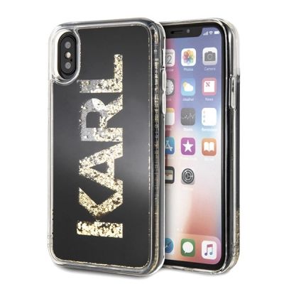 Karl Lagerfeld Karl Logo Glitter iPhone X/Xs Hülle - Schwarz