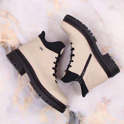 39. Wasserdichte, komfortable Damen-Winterstiefeletten in Beige Rieker Y3163-60