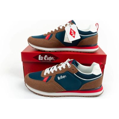 10. Lee Cooper Herren-Sneaker, modisch, bequem, strapazierfähig, marineblau, braun