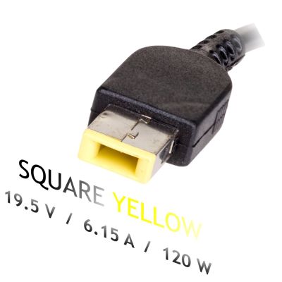 3. Akyga AK-ND-52 Netzteil für IBM, Lenovo Notebooks (19,5 V; 6,15 A; 120 W; Slim Tip, quadratisch, gelb)