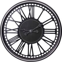 Durchbrochene Wanduhr mit römischen Ziffern, 60 cm, schwarz