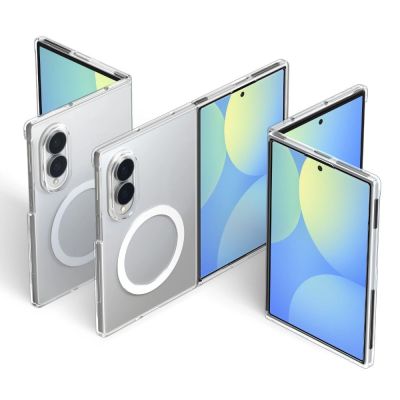 4. Spigen AirSkin MagFit MagSafe Hülle für Samsung Galaxy Z Fold 8 – Transparent und Weiß