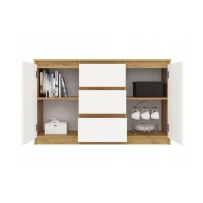 4. 2-türige Kommode mit 3 Schubladen, Artisan/Weiß, Set