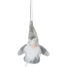 Dekorativer Weihnachtsmann-Anhänger mit Griffen, 11 cm, Grau