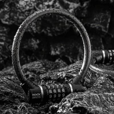 5. Rockbros 87639-4 Fahrradschloss mit Code und Stahlkabel – schwarz