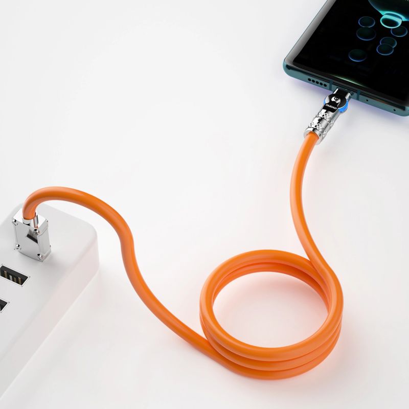 3. Dudao L24AL USB-A – Lightning Winkelkabel mit 180°-Drehung 30 W 1 m – Orange