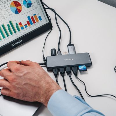 14. Verbatim CMH-14 USB Typ-C Adapter 5000 Mbit/s Silber