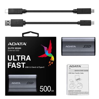 5. Externe SSD ADATA Elite SE880 500 GB, Grau