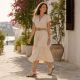 9. Beige Damen-Ledersandalen Rieker M1679-60
