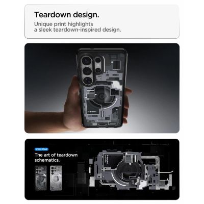 8. Spigen Ultra Hybrid Mag MagSafe Hülle für Samsung Galaxy S26 Ultra Zero One – Transparent Schwarz