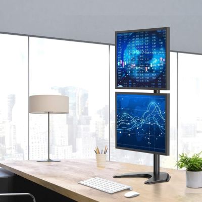 21. TECHLY VERTIKALER TISCHSTÄNDER FÜR 2 MONITOREN 13-27" LCD 10KG