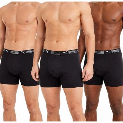 3. Puma Herren Boxershorts Lang 3er-Pack Schwarz Bequem