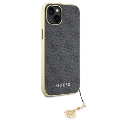 4. Guess 4G Charms Collection Hülle für iPhone 15 Plus – Grau