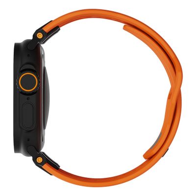 3. UAG Monarch - FKM-Armband für Apple Watch Serie 4-6 & SE 1-3, 44 mm / Serie 7-9, 45 mm / Serie 10-11, 46 mm / Ultra 1-3, 49 mm (orange / schwarzes Titan)