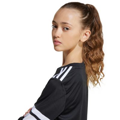 5. adidas Squadra 25 Langarmtrikot für Kinder Schwarz-Weiß JJ0047