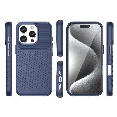 3. Thunder Case Silikonhülle für iPhone 16 Pro – blau