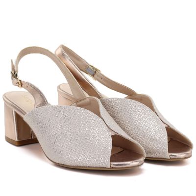 4. Sergio Leone SK471 goldene Damen-Sandalen mit hohem Absatz