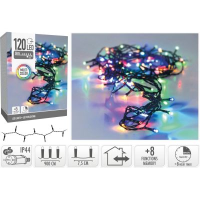 24. WEIHNACHTSBAUMBELEUCHTUNG LICHTERKETTE 120 LED TIMER MULTICOLOR