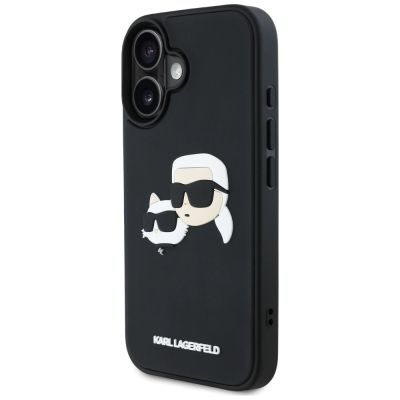 2. Karl Lagerfeld HC 3D Rubber Double Heads iPhone 16 Hülle - Schwarz